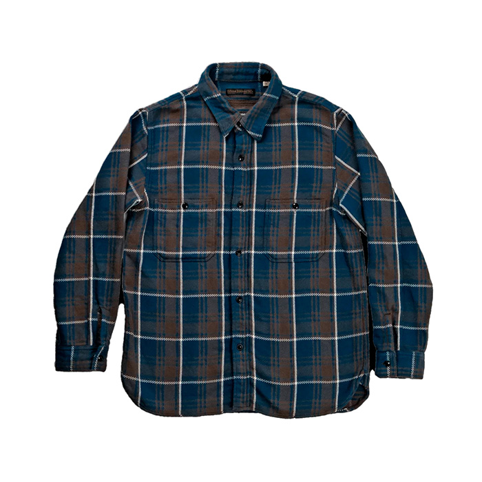 FULL COUNT(フルカウント)4106 Original Cotton Check Flannel Work Shirt:Blue