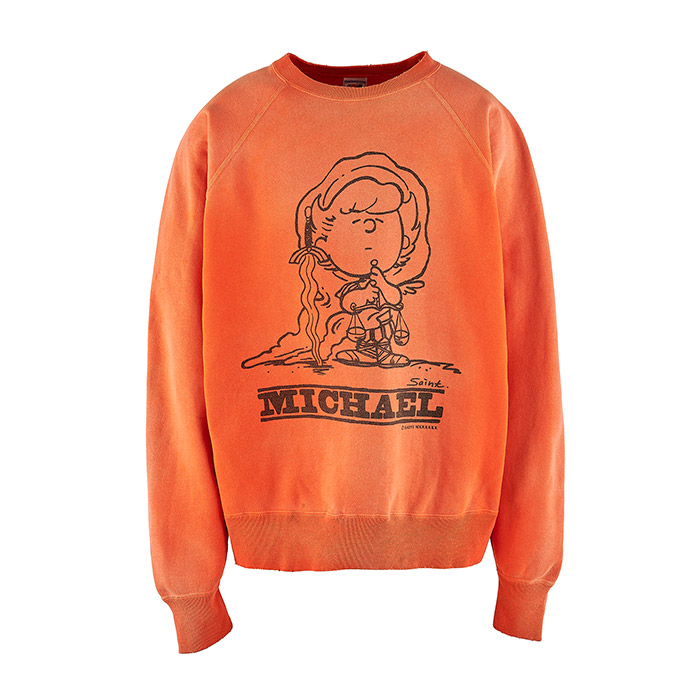 セント マイケル  SM-A23-0000-023 CRW N SWT/MICHAEL ヴィンテージ クルーネックスウェット オレンジ メンズ