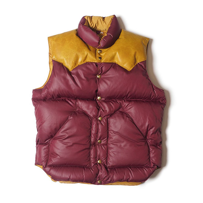 ウエアハウス WHJA-23SU002 290-232-51 Lot 2197 ROCKY MOUNTAIN × WAREHOUSE RIP STOP NYLON DOWN VEST リップストップナイロン ダウンベスト バーガンディー メンズ