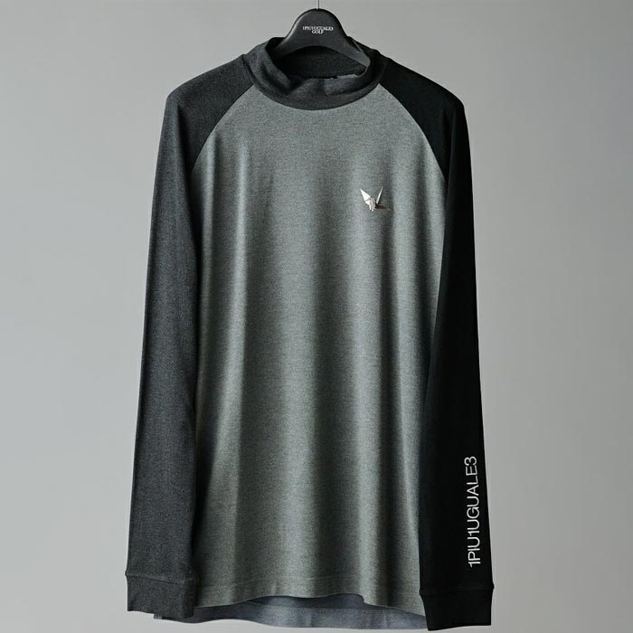 1PIU1UGUALE3 GOLF 113 GOLF L/S MOCK NECK CRAZY GRAY/D.GRAY