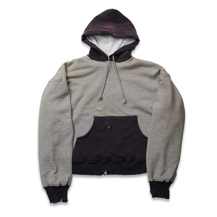 3770-1　Fading Double Face Sweat Hoodie(damage less):Gry/Egg