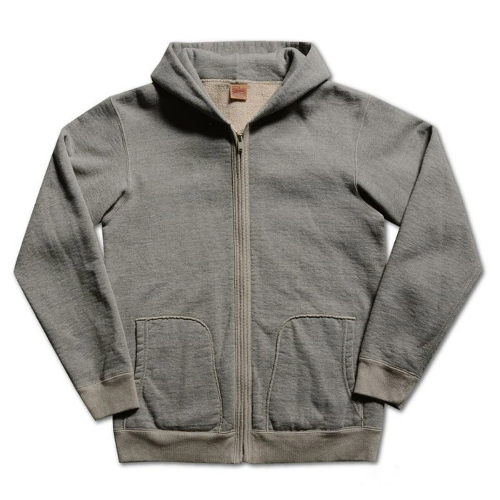 24FW デラックスウエア SPZ-00 FULLZIP PARKA PLAIN 杢GRAY.BEIGE フルジップパーカー メンズ ロングセラーモデル フーディー