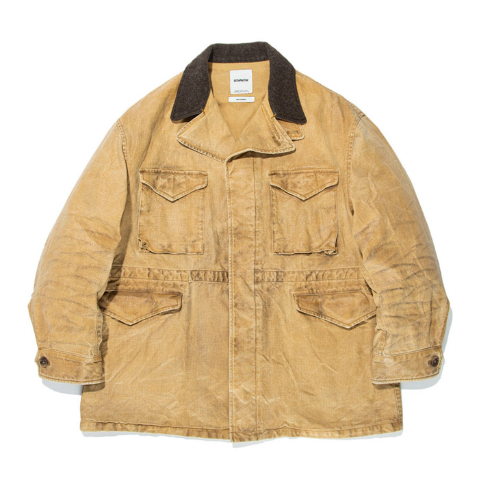 バウワウ BW2302-TCFJ TIN CLOTH FIELD JACKET TAN DUSTY AGEING オイルフィニッシュ フィールドジャケット ベージュ メンズ