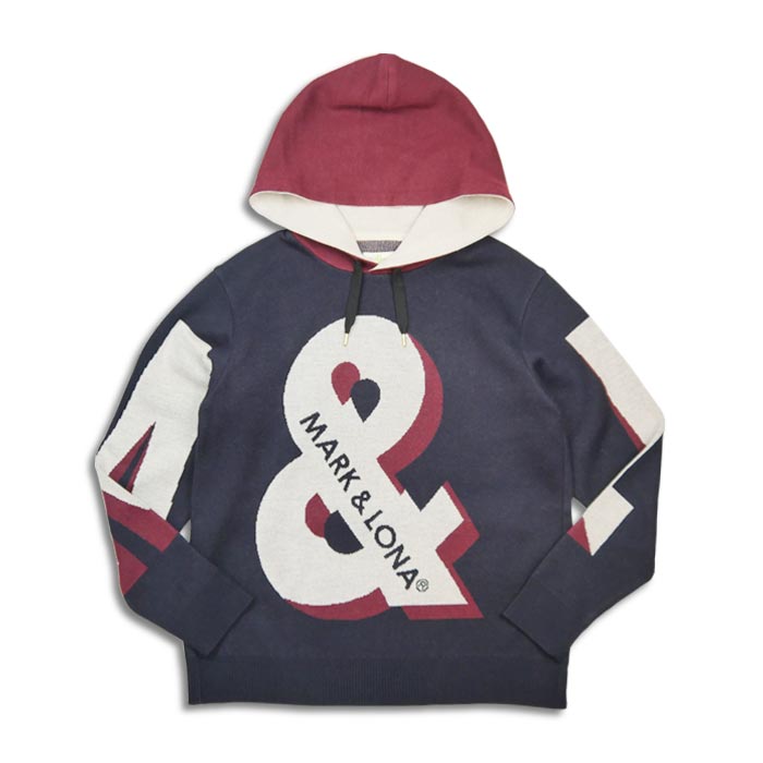 《SALE》30％OFF マークアンドロナ  MLM-3C-AB02 AND Knit Hoodie NAVY ニットフーディ パーカー ネイビー メンズ ゴルフ