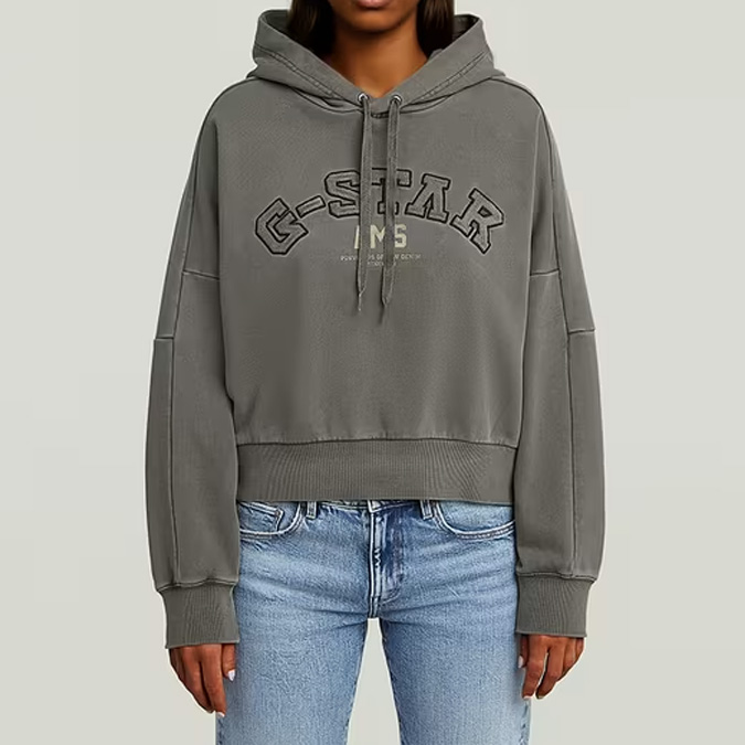G-STAR RAW(ジースターロウ) D27266-D969-B575 Collegic Hoodie Sweater プルオーバーパーカー グレー