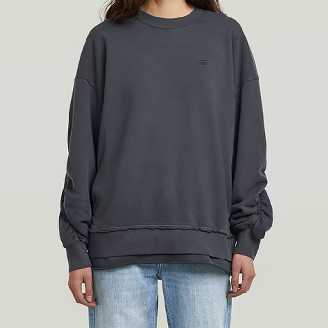 G-STAR RAW(ジースターロウ) D27267-D969-H193 Puckering Sweater プルオーバースウェット ダークブルー