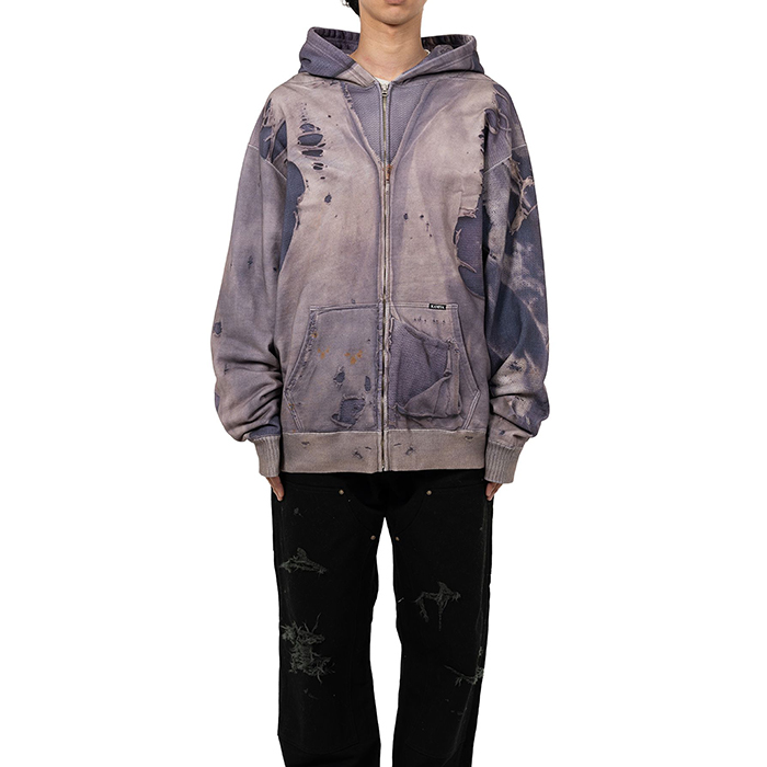 Trompe L’oeil Print Zip-up Hoodie