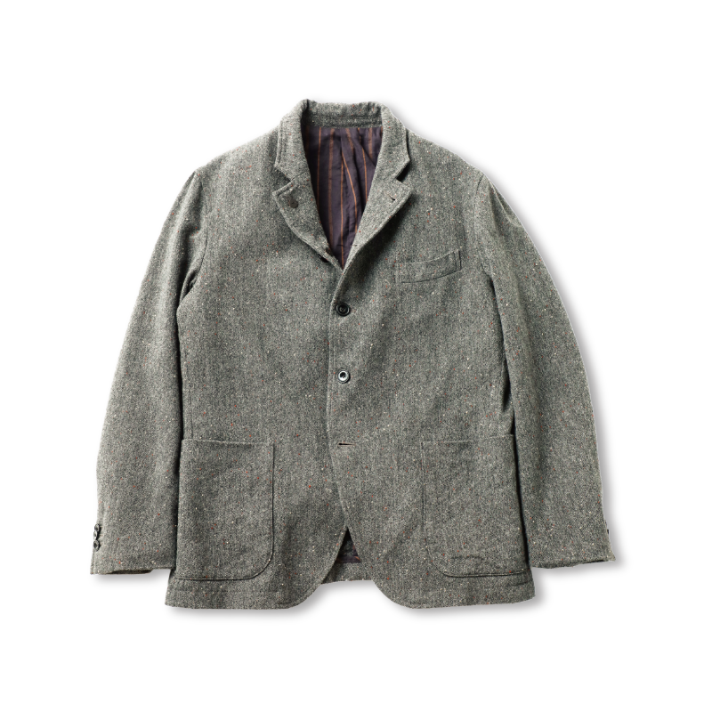 Classic Wool Tweed Blazer:Beige