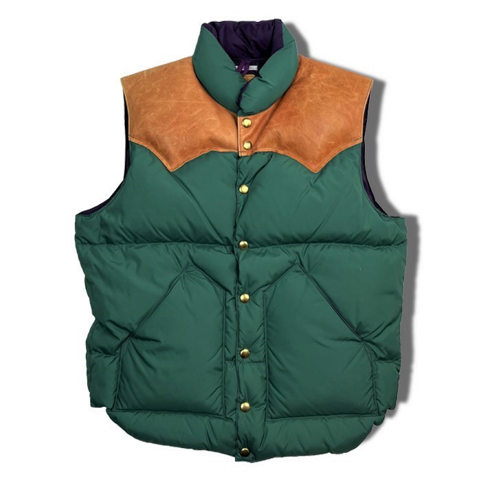 ROCKY MOUNTAIN×WAREHOUSE & CO. NYLON DOWN VEST：GREEN