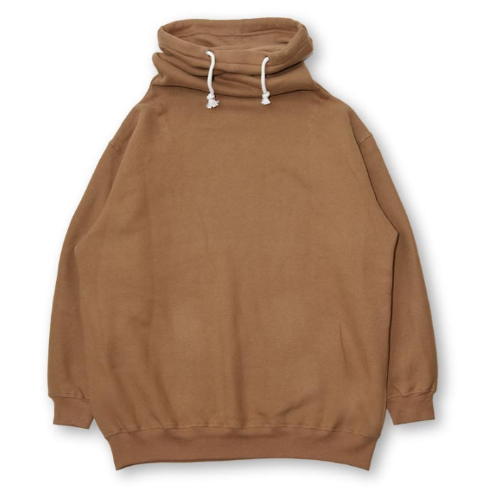 フルカウント FLO-009 FLO Off Turtleneck Sweatshirts キャメル メンズ オフタートル スウェット プルオーバー ルーズシルエット リヨセル コットン サスティナブル