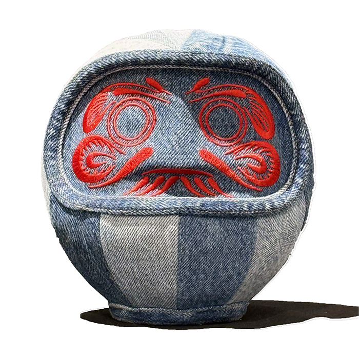 アップサイクルアートだるま　DENIM:RED