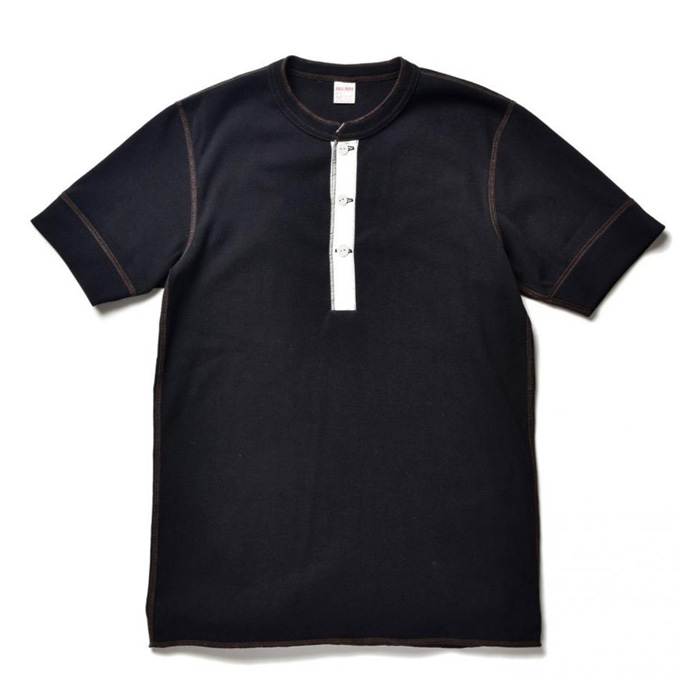 ザ リアルマッコイズ MC13030 UNION SHIRTS S/S 半袖 ヘンリーネックシャツ ブラック メンズ