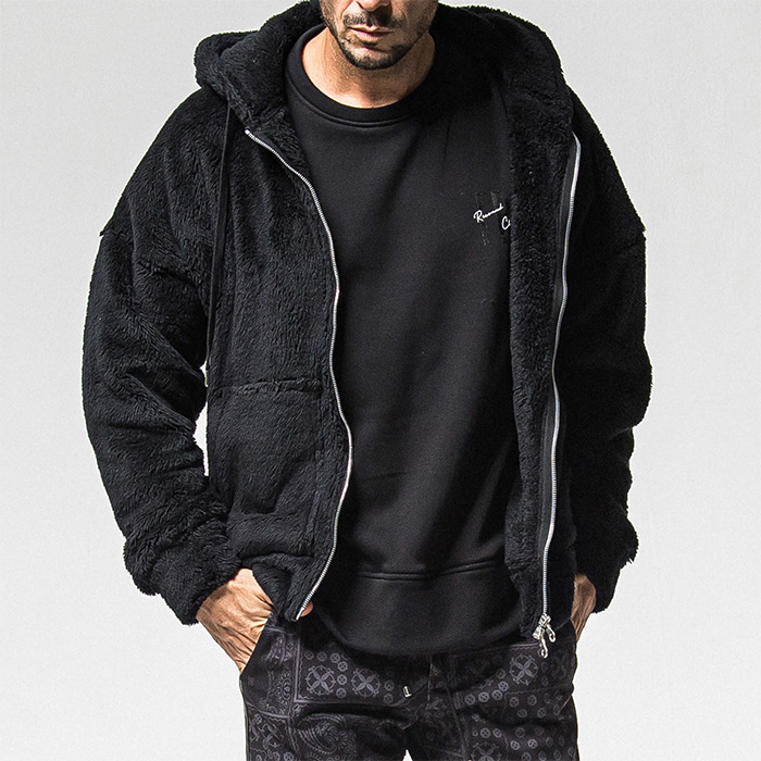 RESOUND CLOTHING(リサウンドクロージング) BOA zip loose hoodie / RC38-C-007 / ブラック