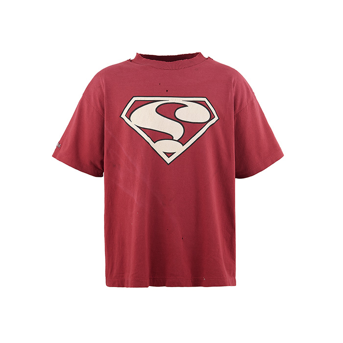 SAINT Mxxxxxx SM-HR8-0000-030 SS TEE /?/ BURGUNDY メンズ 半袖 プリント Tシャツ バックプリント