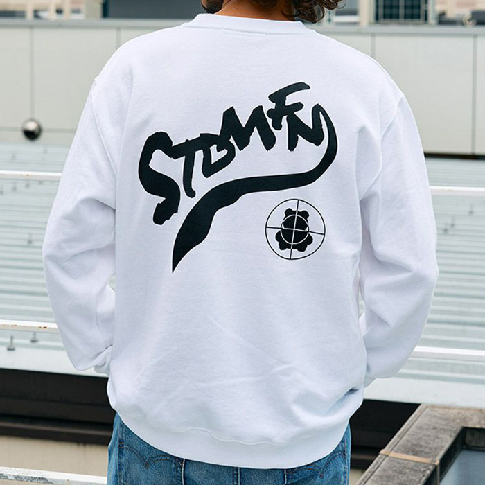 STUD MUFFIN(スタッドマフィン) 614-02856 オーセンティックパイル ウェービーロゴ スマイルスエットシャツ WHT