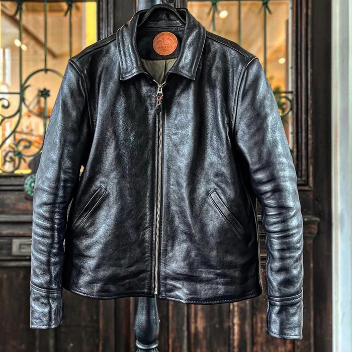 "MOTOR NEW VINTAGE" ITALIAN HORSE FRONT SINGLE SPORTS JACKET イタリアンホースレザー シングルスポーツジャケット