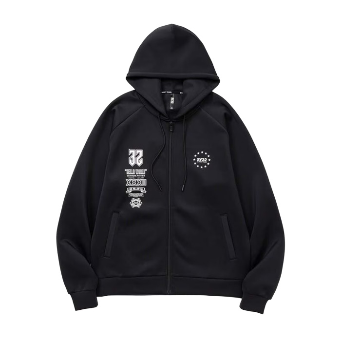 SY32 by SWEET YEARS(エスワイサーティトゥ バイ スウィートイヤーズ) DOUBLE KNIT MULTI LOGO ZIP HOODIE 32-26SN1-03