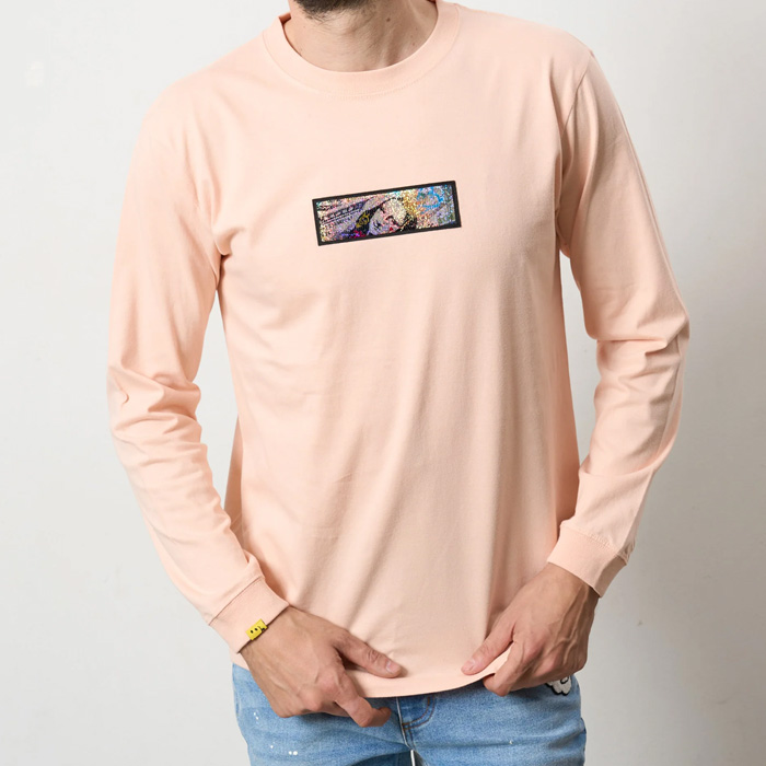 STUD MUFFIN(スタッドマフィン) 524-02811 5.6ozコットン天竺 YOU GOT THIS シークイン LS Tシャツ O.PINK